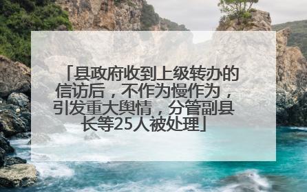 县政府收到上级转办的信访后，不作为慢作为，引发重大舆情，分管副县长等25人被处理