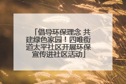 倡导环保理念 共建绿色家园！四唯街道太平社区开展环保宣传进社区活动