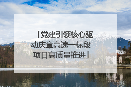 党建引领核心驱动庆章高速一标段项目高质量推进