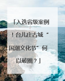 入选省级案例！台儿庄古城“国潮文化节”何以破圈？