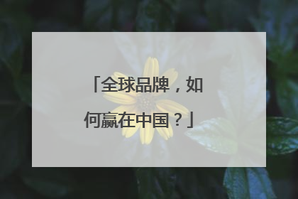 全球品牌，如何赢在中国？