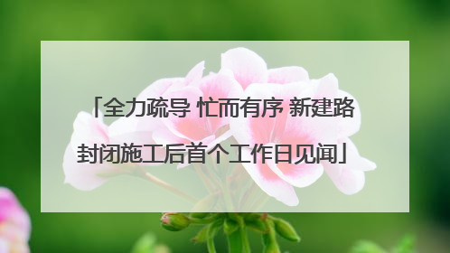 全力疏导 忙而有序 新建路封闭施工后首个工作日见闻