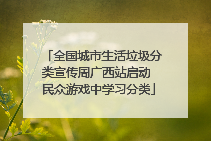 全国城市生活垃圾分类宣传周广西站启动 民众游戏中学习分类