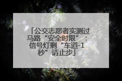 公交志愿者实测过马路“安全时限”：信号灯剩“车道-1秒”请止步