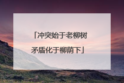 冲突始于老柳树 矛盾化于柳荫下