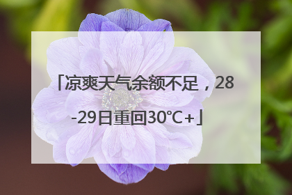 凉爽天气余额不足，28-29日重回30℃+
