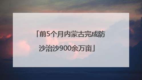 前5个月内蒙古完成防沙治沙900余万亩