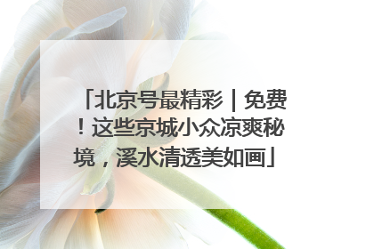北京号最精彩｜免费！这些京城小众凉爽秘境，溪水清透美如画