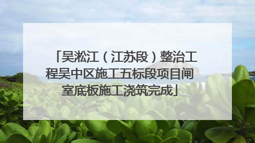 吴淞江（江苏段）整治工程吴中区施工五标段项目闸室底板施工浇筑完成