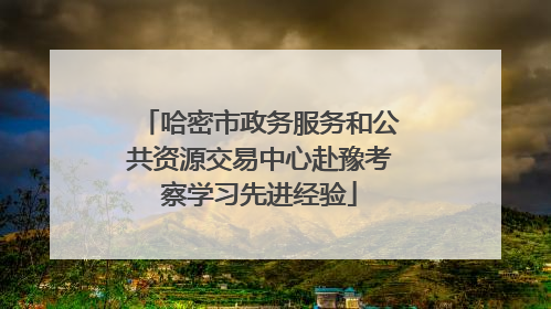 哈密市政务服务和公共资源交易中心赴豫考察学习先进经验
