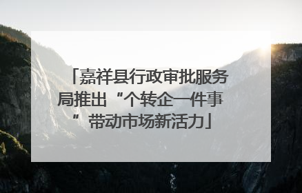 嘉祥县行政审批服务局推出“个转企一件事”带动市场新活力