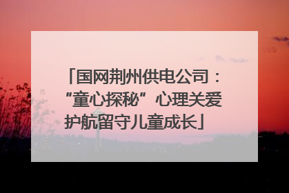 国网荆州供电公司：“童心探秘”心理关爱护航留守儿童成长