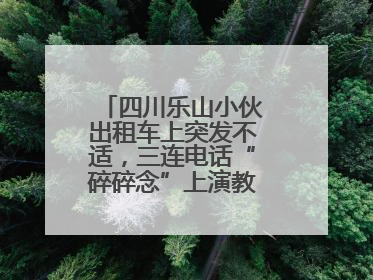 四川乐山小伙出租车上突发不适，三连电话“碎碎念”上演教科书式自救