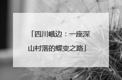 四川峨边：一座深山村落的蝶变之路