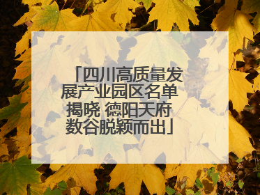 四川高质量发展产业园区名单揭晓 德阳天府数谷脱颖而出