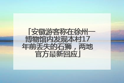 安徽游客称在徐州一博物馆内发现本村17年前丢失的石狮，两地官方最新回应