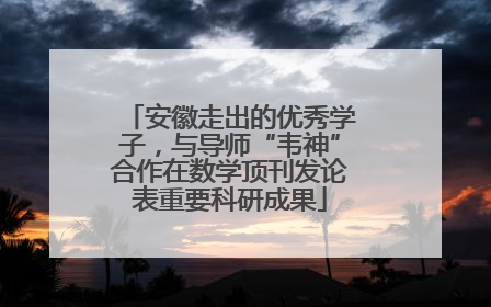 安徽走出的优秀学子，与导师“韦神”合作在数学顶刊发论表重要科研成果
