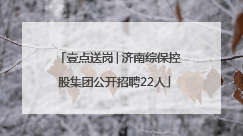 壹点送岗│济南综保控股集团公开招聘22人