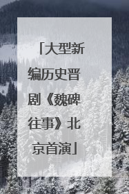 大型新编历史晋剧《魏碑往事》北京首演