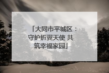 大同市平城区：守护折翼天使 共筑幸福家园