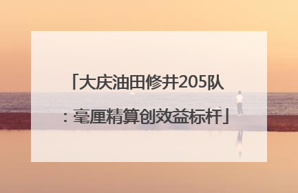 大庆油田修井205队：毫厘精算创效益标杆