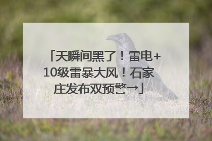 天瞬间黑了！雷电+10级雷暴大风！石家庄发布双预警→