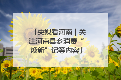 央媒看河南｜关注河南县乡消费“焕新”记等内容