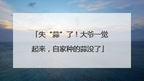失“蒜”了！大爷一觉起来，自家种的蒜没了