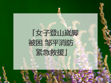 女子登山崴脚被困 邹平消防紧急救援
