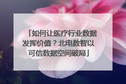 如何让医疗行业数据发挥价值？北电数智以可信数据空间破局
