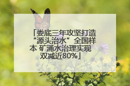 娄底三年攻坚打造“源头治水”全国样本 矿涌水治理实现双减近80%