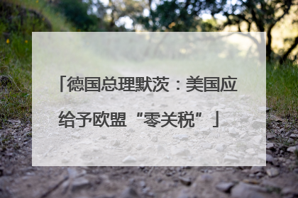 德国总理默茨：美国应给予欧盟“零关税”