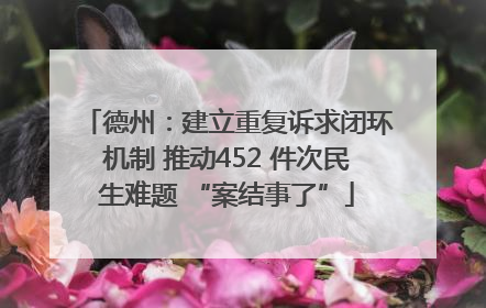 德州：建立重复诉求闭环机制 推动452 件次民生难题 “案结事了”