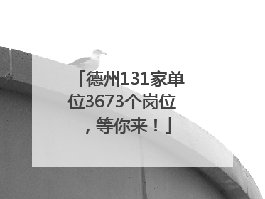 德州131家单位3673个岗位，等你来！