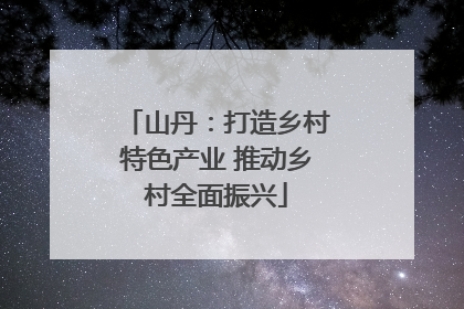 山丹：打造乡村特色产业 推动乡村全面振兴