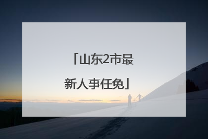 山东2市最新人事任免