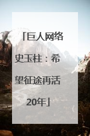 巨人网络史玉柱：希望征途再活20年