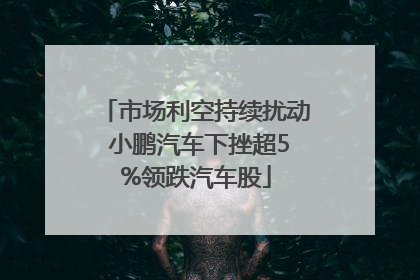 市场利空持续扰动 小鹏汽车下挫超5%领跌汽车股