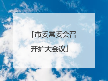 市委常委会召开扩大会议