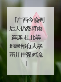 广西今晚到后天仍然降雨连连 桂北等地局部有大暴雨并伴强对流