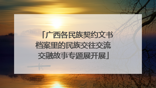广西各民族契约文书档案里的民族交往交流交融故事专题展开展