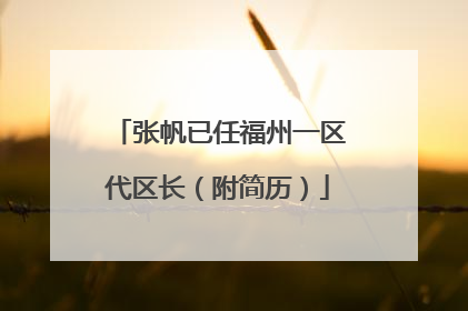 张帆已任福州一区代区长（附简历）