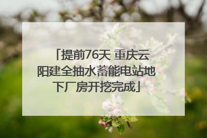 提前76天 重庆云阳建全抽水蓄能电站地下厂房开挖完成