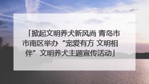掀起文明养犬新风尚 青岛市市南区举办“宠爱有方 文明相伴”文明养犬主题宣传活动