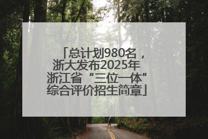 总计划980名，浙大发布2025年浙江省“三位一体”综合评价招生简章