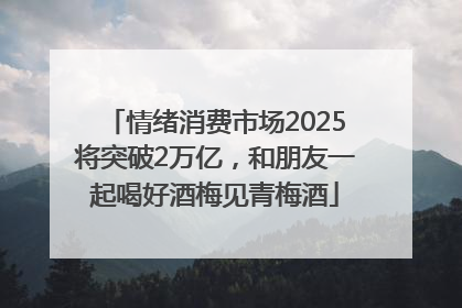情绪消费市场2025将突破2万亿，和朋友一起喝好酒梅见青梅酒