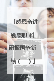 感恩奋进勤履职 科研报国争新绩（一）