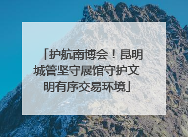 护航南博会！昆明城管坚守展馆守护文明有序交易环境