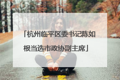 杭州临平区委书记陈如根当选市政协副主席