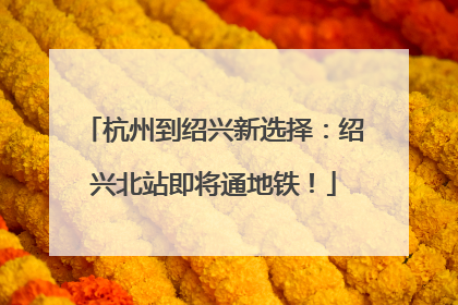 杭州到绍兴新选择：绍兴北站即将通地铁！
